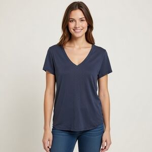 Madewell Navy V-Neck Women's T-Shirt Top Size Small
